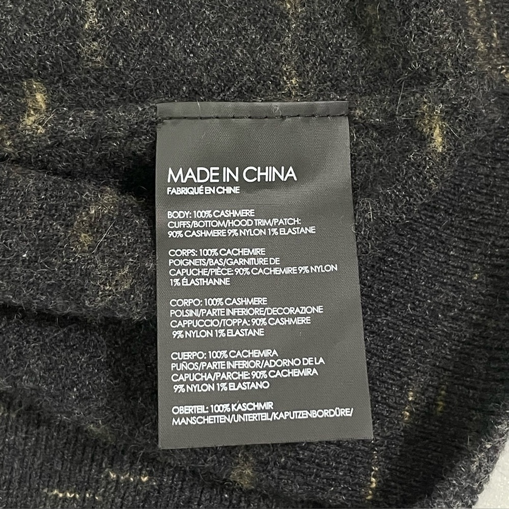 Club Monaco Cashmere Sweater Pullover Hoodie Charcoal Medium - Picture 12 of 13